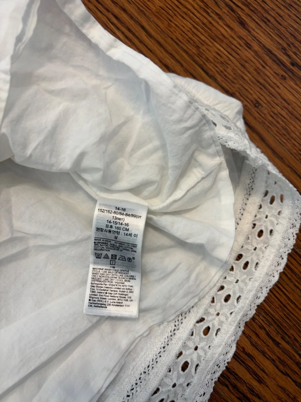 🤍 GAP Teen Tiered Lace Dress – White (Size 14–16) 🤍